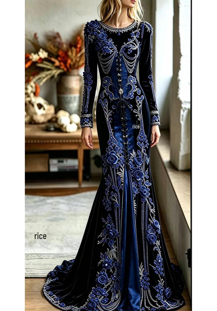 2025 Halloween European & American Skull Skeleton 3D Print Bodycon Skirt