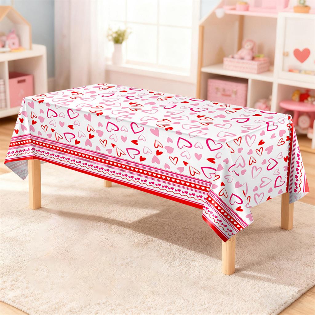 Frohen Valentinstag Tischdecken 1 Packung Herz Rot Kunststoff Partydekorationen 54 X 108 Tischdecke Jubiläum Valentinstag Hochzeit Geburtstag