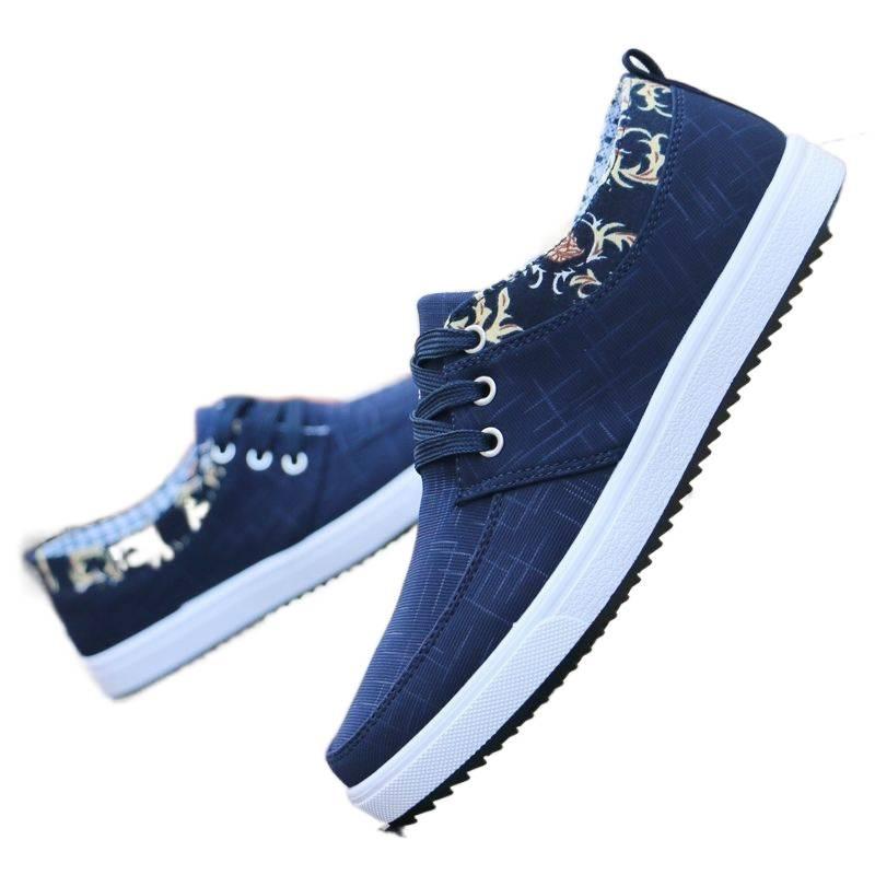 2025 Spring New Men's Cloth Shoes Korean Version of Trend Sports and Leisure Students Canvas Shoes Boys Board Shoes Men's Shoes