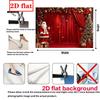 2D Christmas Red Curtain Backdrop Santa & Tree Party Photography Background