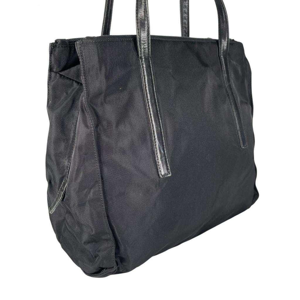 PRADA Triangular logo Tote Bag black Women used