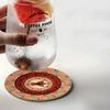 6 Pieces 2D Wooden Coasters Tribal Totem Pattern Theme Desktop Insulation Mats Home Decor Coffee Cup Coasters Office