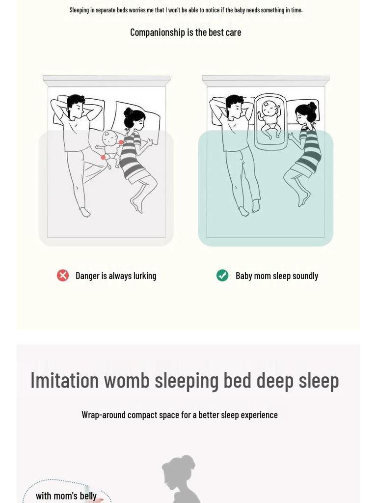 Tragbare bionische Schlafmatte für Neugeborene mit Moskitonetz für Kinderbett oder Bett