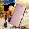 For iPhone 17 Pro Leather Wallet Case with Strap Solid Color Phone Stand Cover