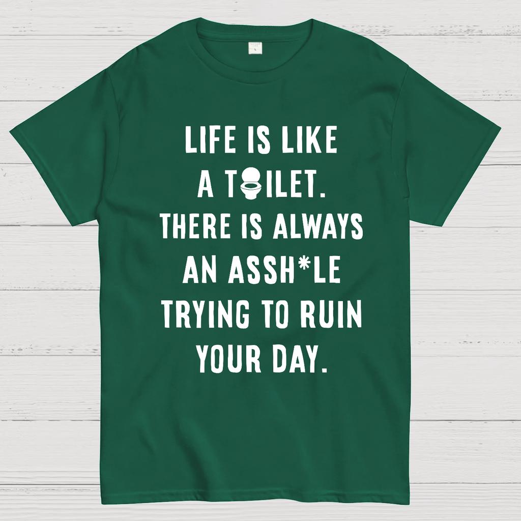 Life is like a toilet Cotton Summer Casual Cool Loose T-Shirt
