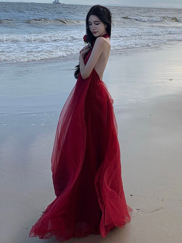 Älva Nätklänning Rygglös Klänning Bröllops Skål Klänning Gå Ut Brudgarn Morgonrock Dam Lång Klänning