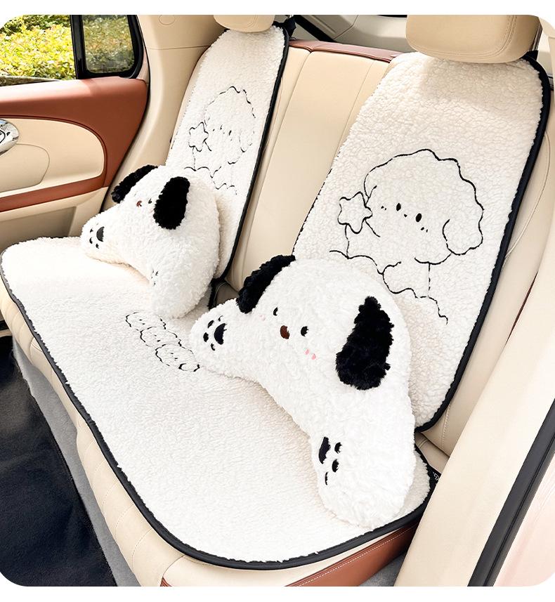 Plush Cartoon Car Neck and Lumbar Support Cushion