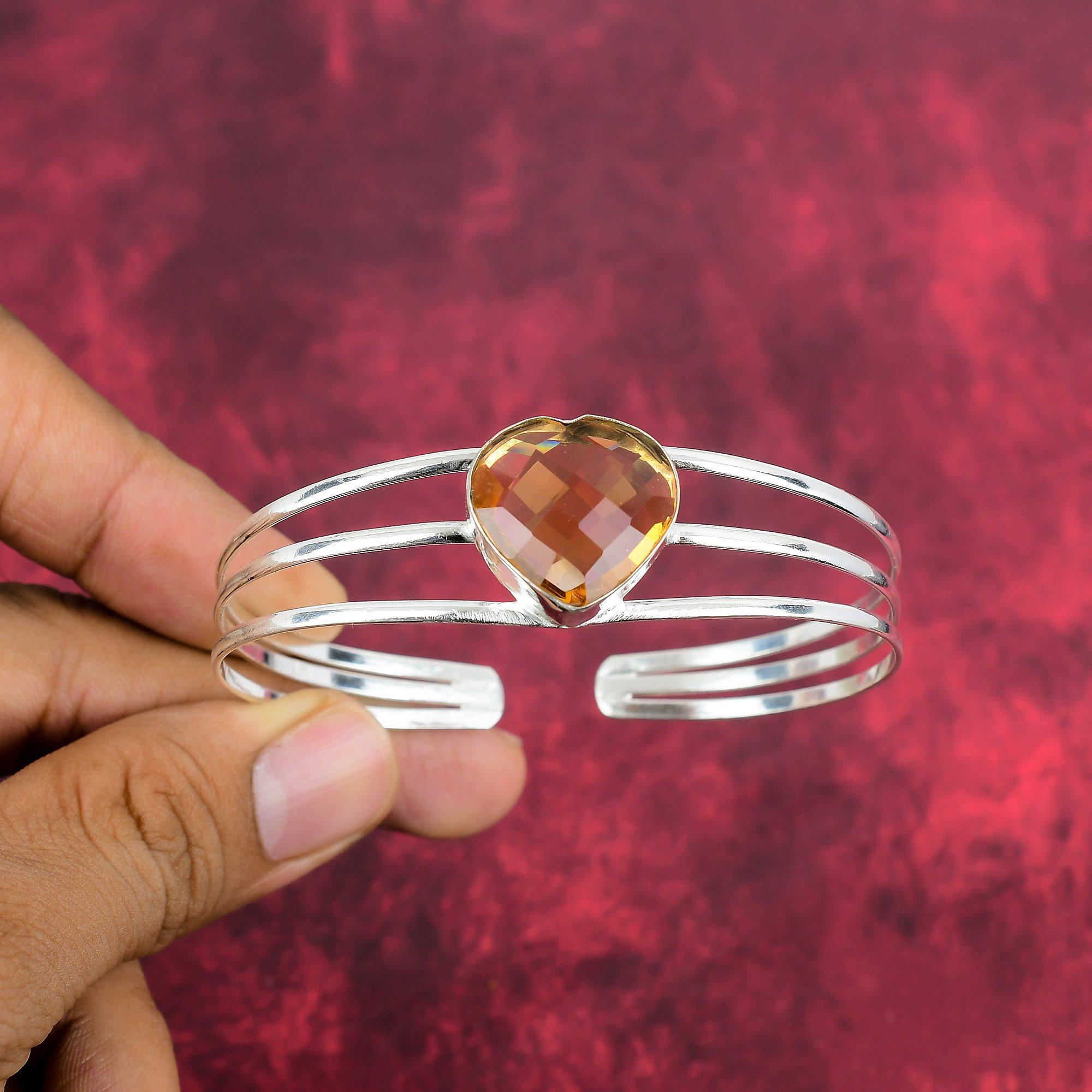 

Браслет с морганитом, браслет ручной работы из цельного серебра 925 пробы с драгоценными камнями, старинные ювелирные изделия, регулируемый браслет-цепочка, подарок на помолвку Adjustable оранжевый