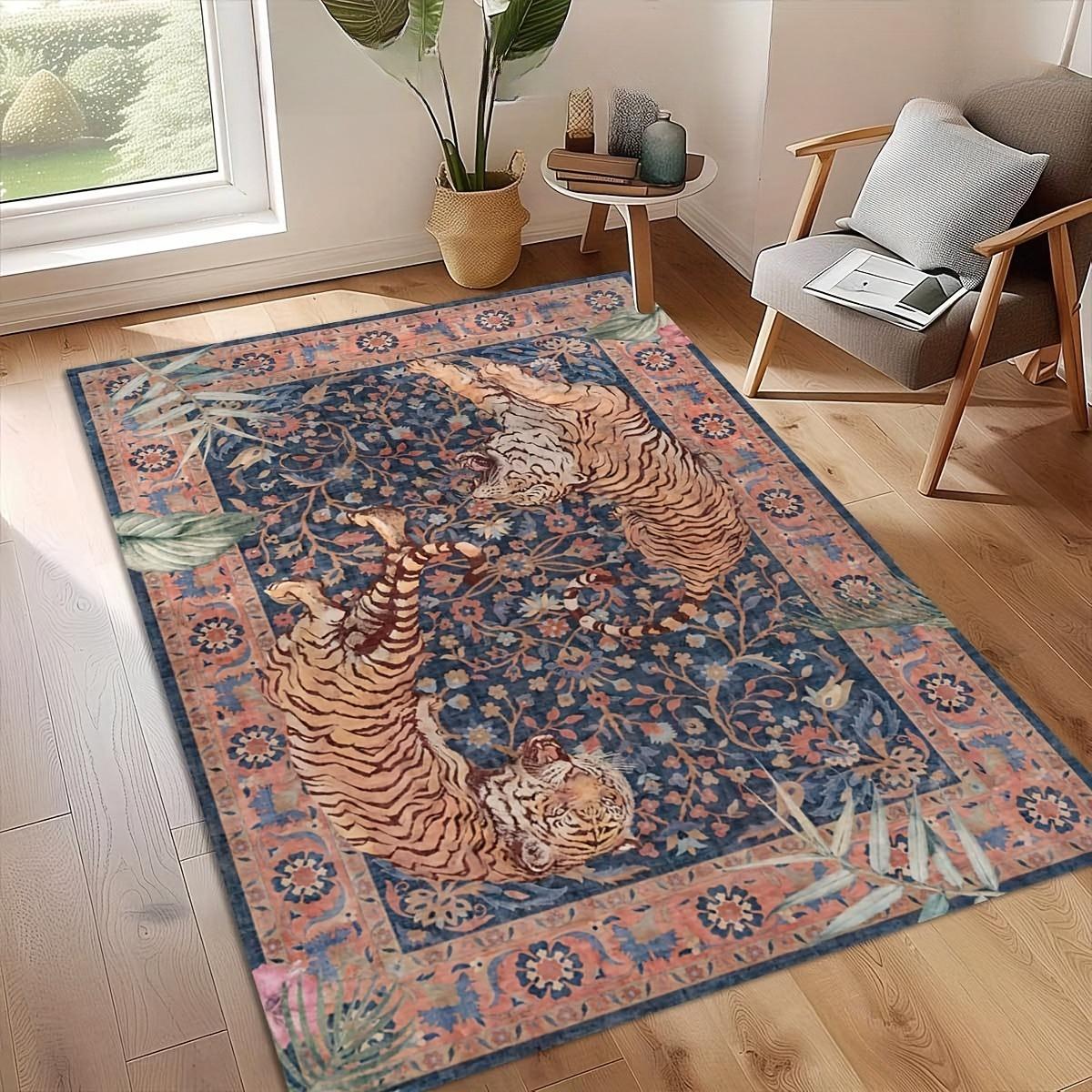 

Home Decor Brown Tiger Pattern Large Area Carpet Home Decor, Living Room Mat, Sofa Cushion, Door Mat, Bedroom Mat, Outdoor Rugs 40x60cm