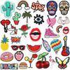 Mixed Embroidery Cloth Sticker Cartoon Mouth Patch Sticker Cactus Clothes Decorative Embroidery Sticker Sequined Cherry