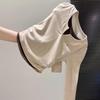 Women's Fake Two-Piece Long-Sleeve T-Shirt - Early Autumn 2025, Slimming High-End Inner Layer, Short Top