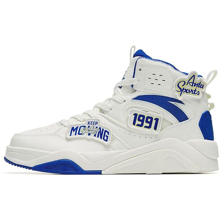 Anta Flame 3 Velcro High-Top Skate Shoes Men Skate Shoes White Blue 112248088-5 41
