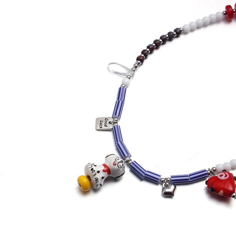 Korean Style Fashion Ceramic Animal Necklace: Cute, Versatile, Light Luxury Clavicle Chain for Women