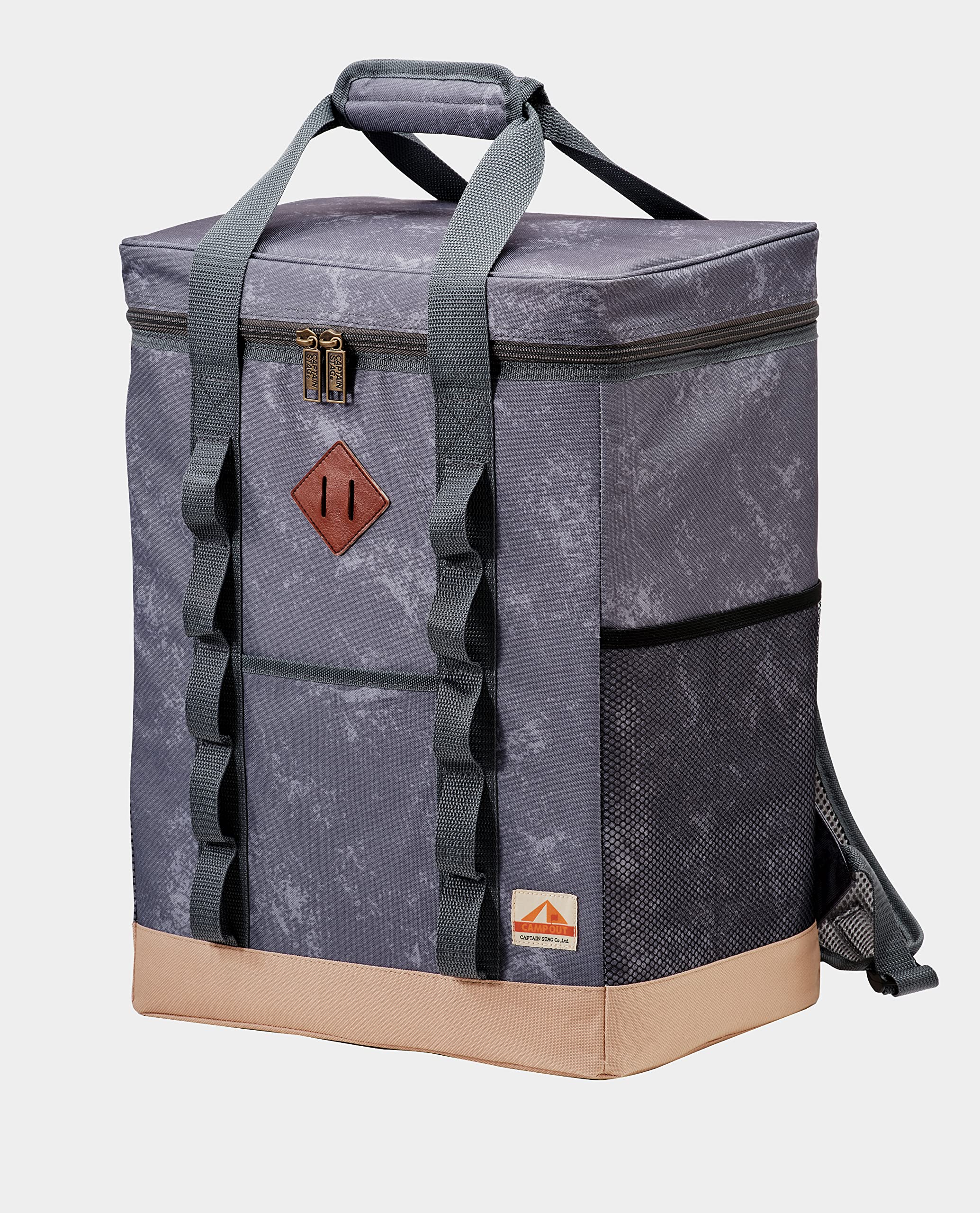 

Captain Stag Cooler Soft Backpack with Mesh Aging Gray x (CAPTAIN STAG) Bag, Cooler, Square, Type, Pocket, Campout, Tan, UE-640