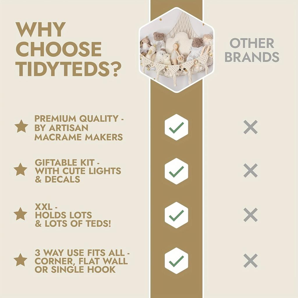 Extra Large Toy Hammock Hanging Storage Net Organizer Woven Kid Stuffed Mesh for Bedroom Nursery Decor Gift for Christmas Easter