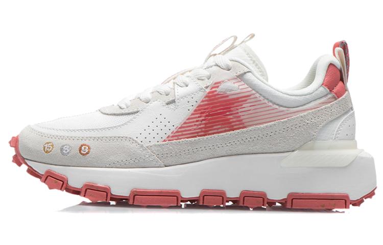 Li Ning Амортизирующие Низкие Беговые Кроссовки Женские Бело-Красные AGCR286-2 36