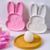 Relief Egg Rabbit Staorage Tray Silicone Mold DIY Easter Bunny Ornament Crafts Making Plaster Resin Display Plate Casting Molds