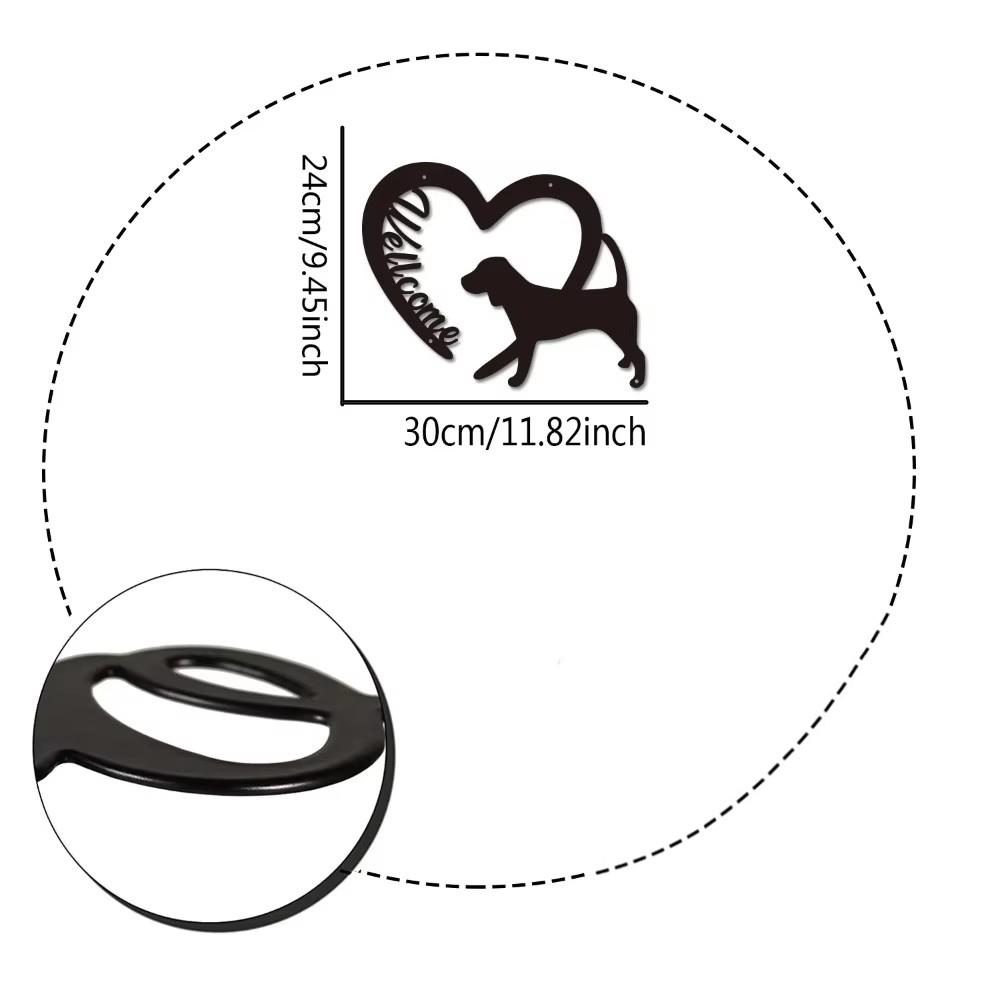 

Хорошо, приди, черное металлическое настенное украшение в сочетании с настенным искусством Love Dog Iron, идеально подходящее для входной двери, стильный декор прихожей чёрный
