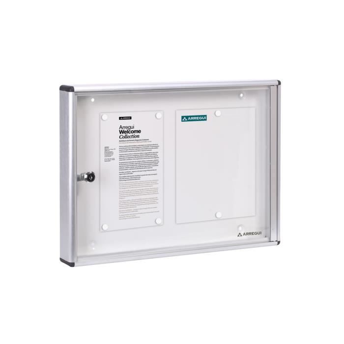 Panneau D'affichage - ARREGUI - PAN42 - Serrure À Clé - Fond Aimanté - 2 X A4 Argent