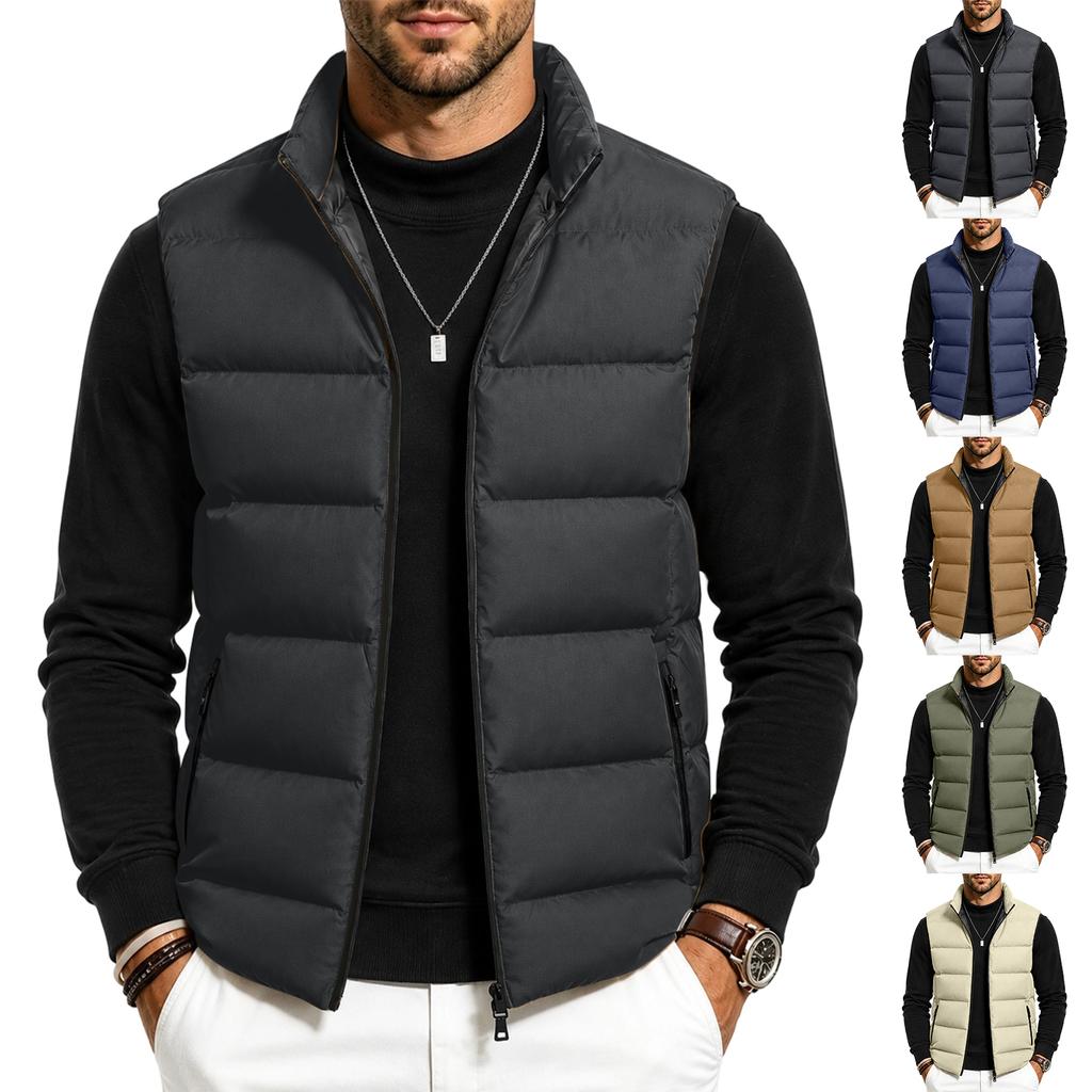 Men's Casual Thick Warm Vest for Fall and Winter