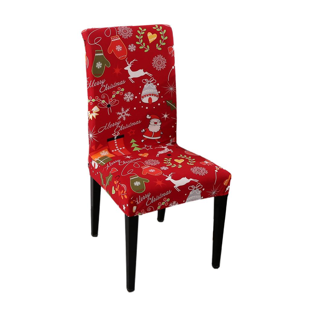 Christmas Cartoon Chair Cover Elastic Festival Party Dining Chairs Stool