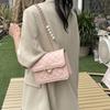 Rhombus Embroidery Thread Small Bag Women's 2025 New Small Fresh and Versatile Chain Messenger Bag Foreign Style Shoulder Small Square Bag Tide