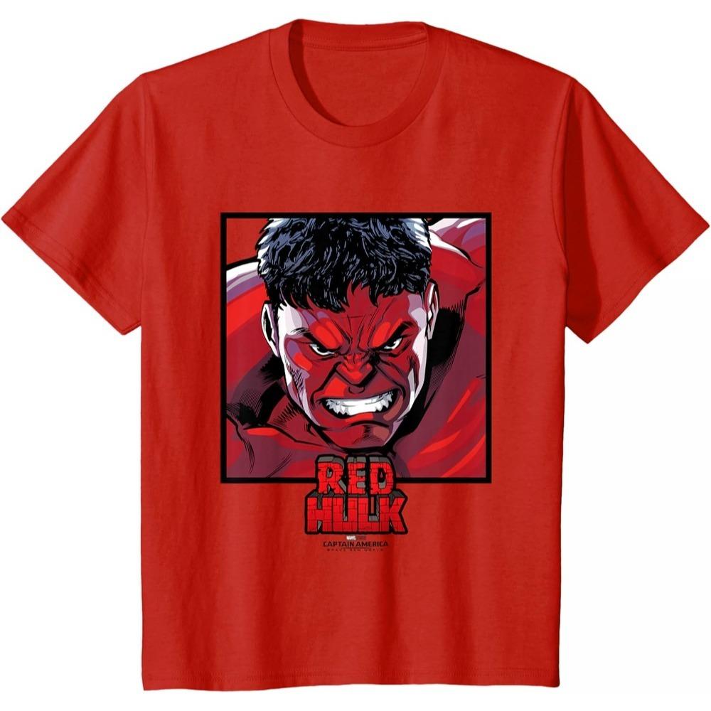 

Red Hulk Marvel TShirt Unisex Short Sleeve Comic Style Heavyweight Cotton Loose Fit Crew Neck Workout Top for Gym Fans 2XL