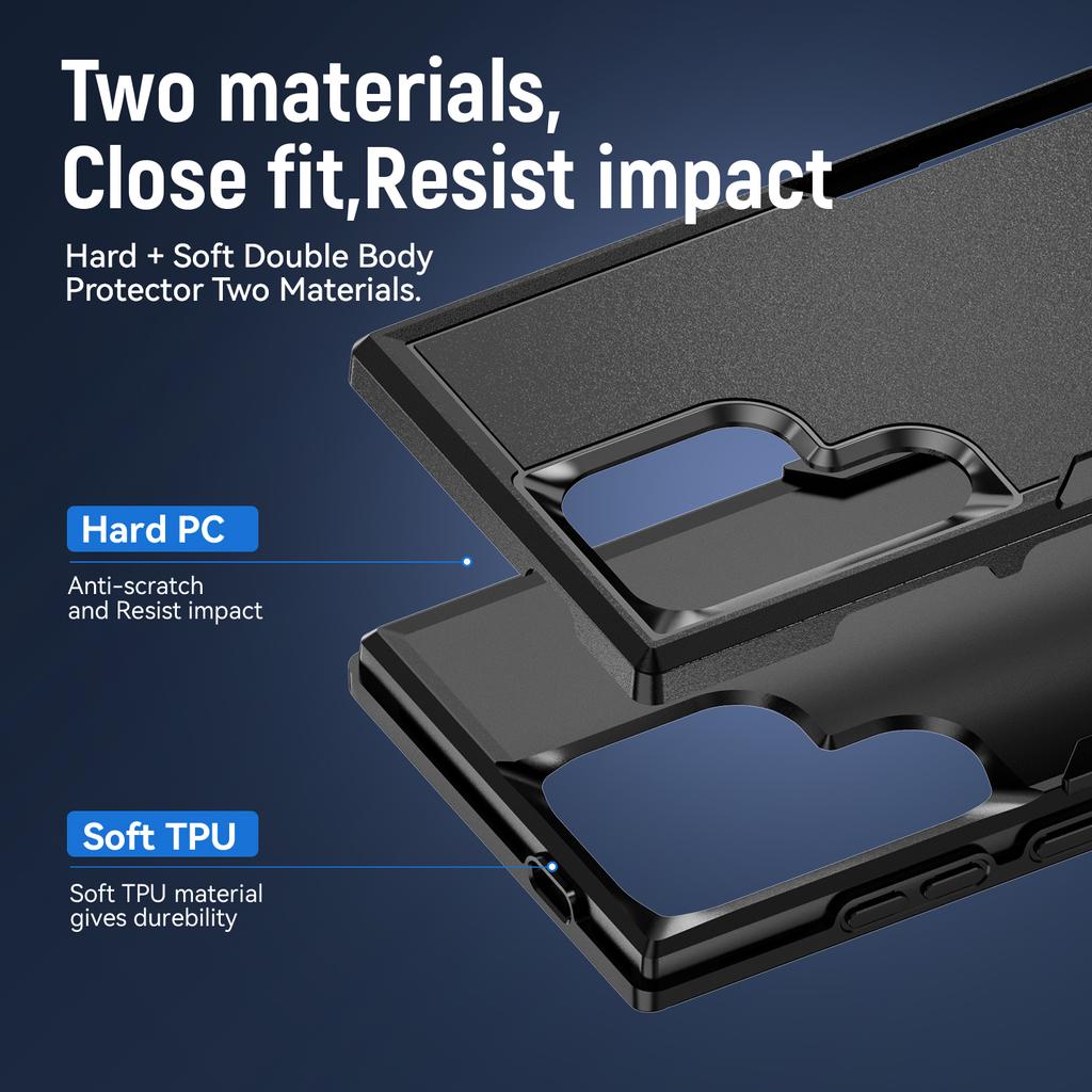 Military Armor Shockproof Case For Samsung S26 Ultra S25 Plus S24 S23 S22 S21 FE  PC+TPU Dual Layer Strong Protection Back Cover