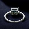Emerald Cut Moss Agate Ring | 925 Sterling Silver Solitaire Ring for Women | Wedding, Engagement, Anniversary, Promise Gift