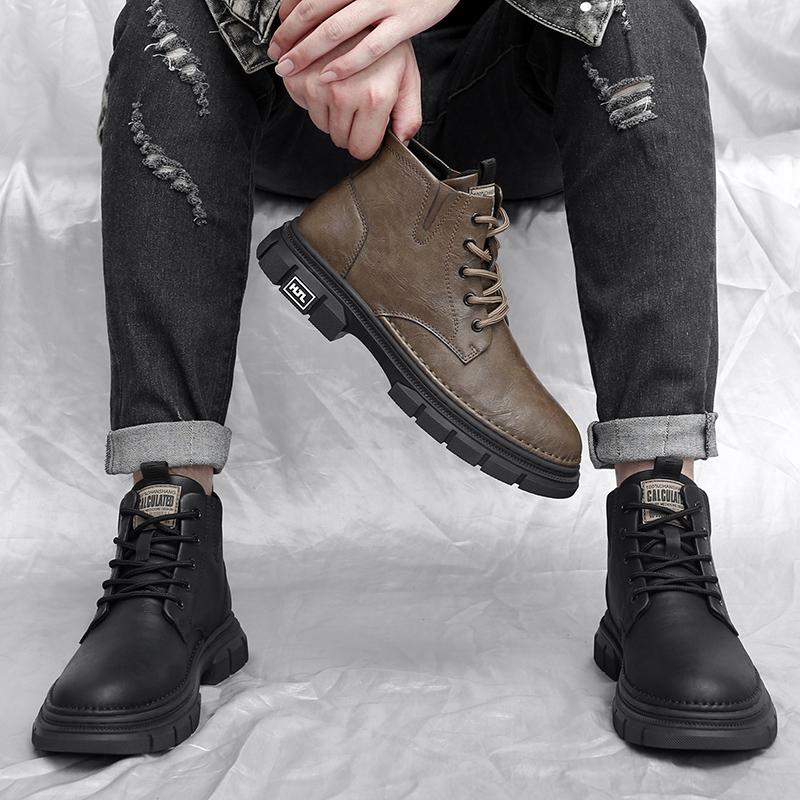 Fashion 2024 Classic Genuine Leather Ankle Boots for Men Luxury Brand All-match Mens Hiking Sneakers Handmade Male Low Top Casual Shoes