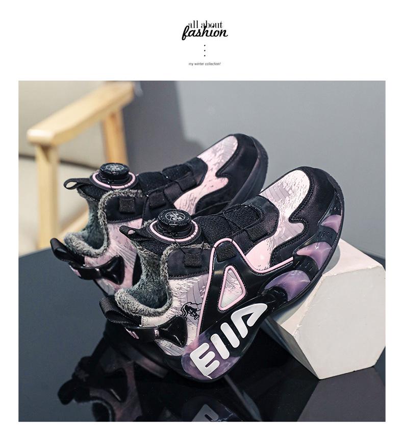 2025 New Winter Girls' Basketball & Running Shoes - Warm, Thickened Sports Footwear for Medium & Large Children