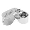 40X Illuminated Jeweler Loupe with LED UV Light Magnifier Optical Glass Metal Body for Jewelry Appraisal and Watch Repair
