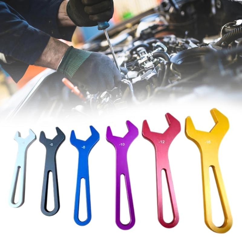 Pack Of 6 Aluminum Wrench AN Tube Fitting Wrenches Hand Tool For Automotive Repair Modification Strong Holding Power