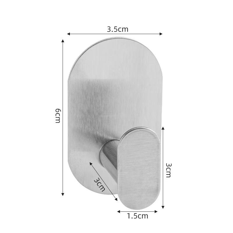 Stainless Steel Punch-Free Wall-Mounted Couple Coat Hooks