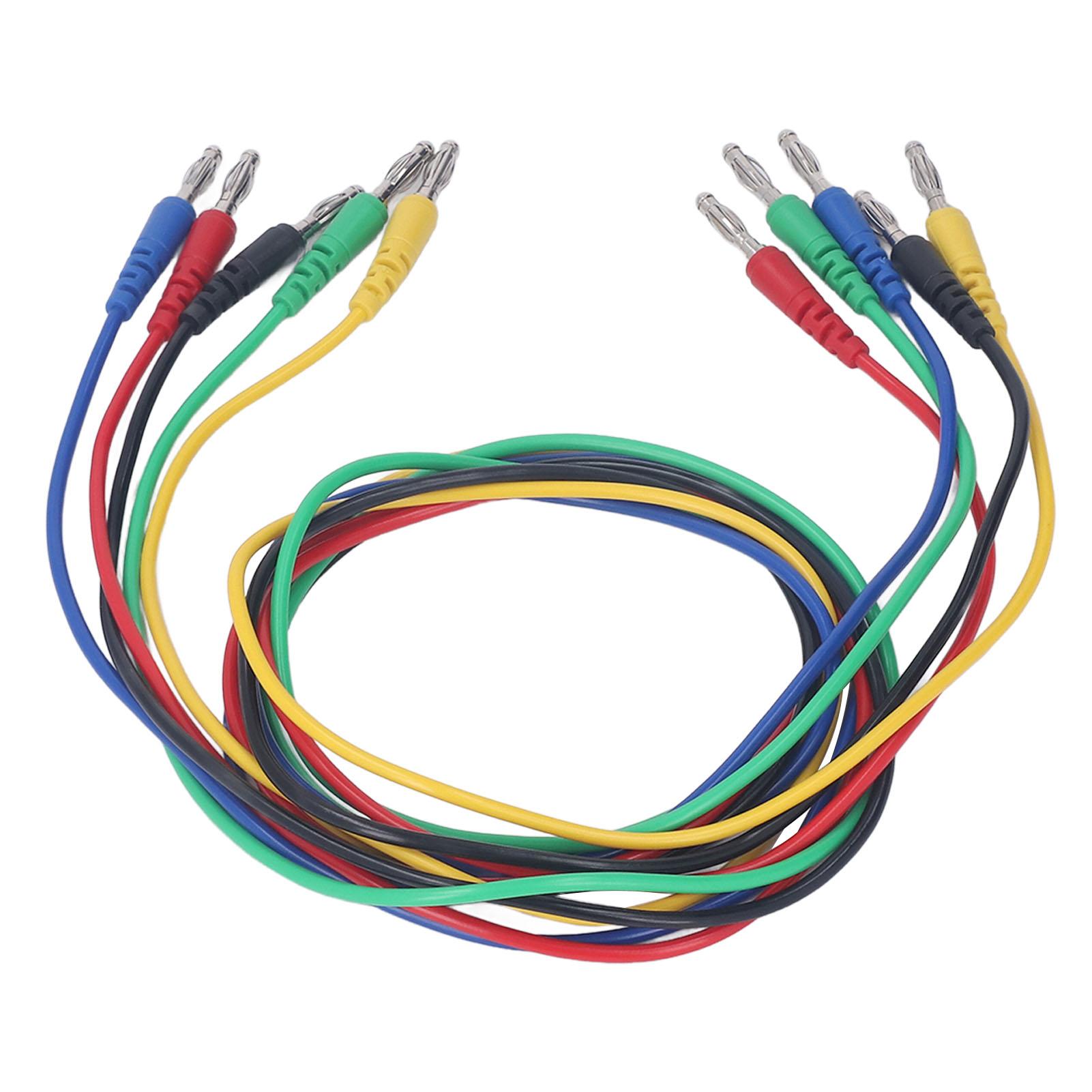 Magnetic Test Leads Kit Soft Flexible 5 Colour 4mm Banana Plug Test Leads Jumper Test Wire Set with Magnetic Connector Copper+PVC