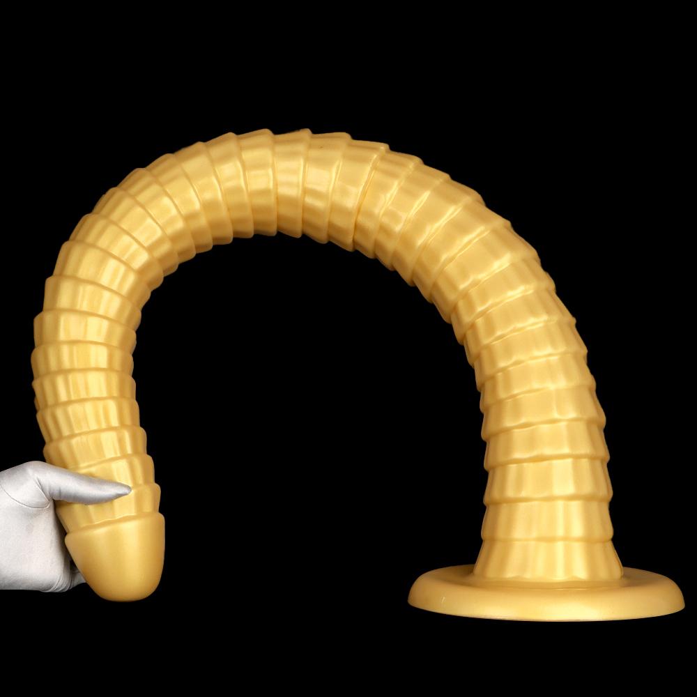 80*7cm zlatý silikonový extra dlouhý masturbátor anální kolík fisting realistický řemínek na penis na penisu BDSM