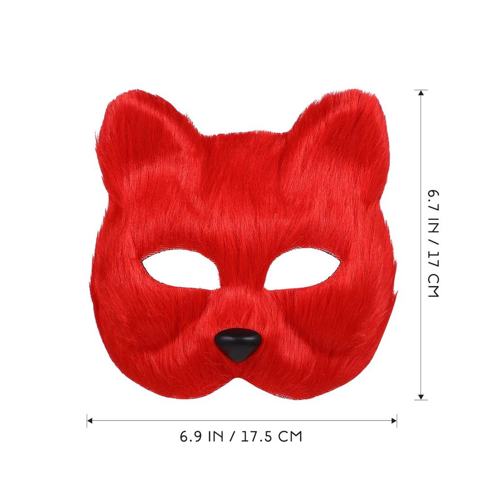 1 Stück Maske Plüsch Katze Fuchs Maske Halbgesichts Tiermaske Bühnenperformance Pelzig Party Katzenmaske Neuheit Ausrüstung Fuchs Kostümzubehör