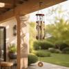 Aluminum Tube Wind Chimes Bronze Bell 6 Tuned Tubes Multi-Pipe Wind Chimes Golden Finish Deep Tone Memorial Wind Chimes