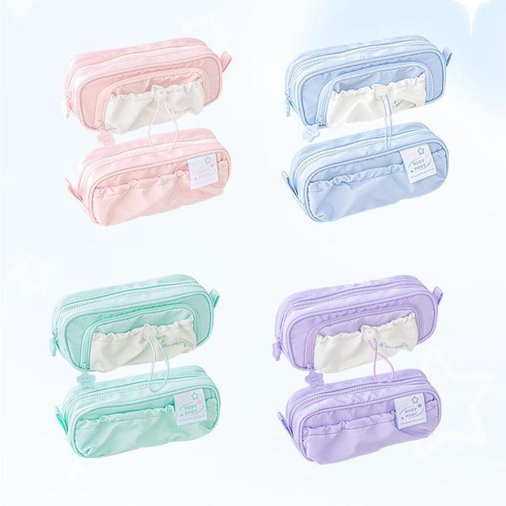 Drawstring Cream Pencil Case High Capacity Large Capacity Pen Bag Drawstring Pen Bag Student Gift