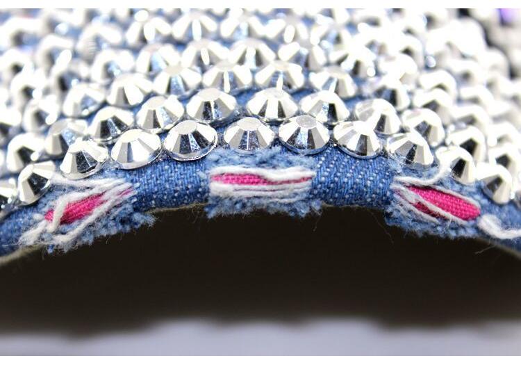 Fall Baseball Cap Women Full Crystal Colorful Big Butterfly Hat Denim Bling Rhinestone Snapback Caps Casquette Summer Hats