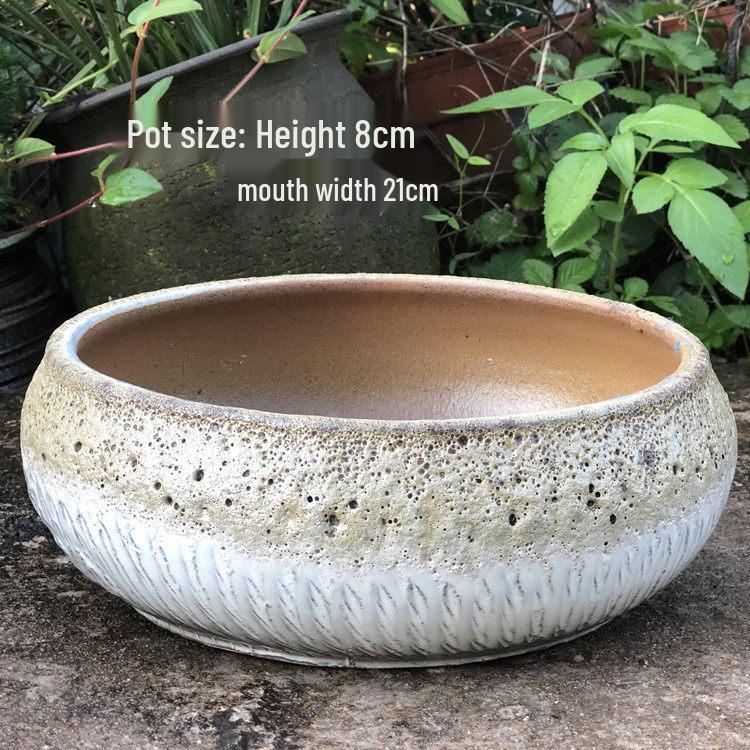 Personalized Large Ceramic Succulent Flower Pot with Wide Caliber - Free Shipping