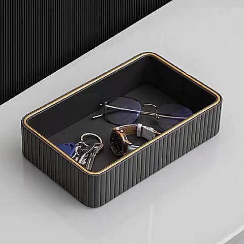 Influencer Entryway Storage Basket & Organizer: Rectangular Long Tray for Desktop & Cosmetics