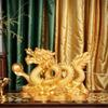 Auspicious Resin Golden Dragon Ornament For Living Room Office Wine Cabinet Craft Feng Shui Decoration