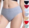 Cross-border High Waist Cotton Panties, 95%-100% Cotton 40S Breathable, Solid Color L-XXL, Women's Daily Briefs