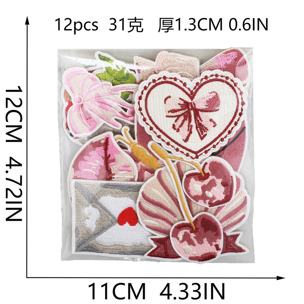 Dance Shoes Embroidery Cloth Sticker Butterfly Shell Patch Sticker Cherry Love Computer Embroidery Label Bag Decoration Chapter Boy