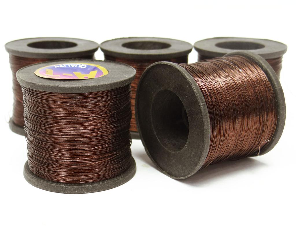 Lot Of 5 Pieces Polyamide Brown Spool Quilting Machine Stitching Metallic