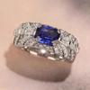 Design imitation sapphire ring, women's claws inlaid with high-end jewelry, hot-selling ring in Europe and America
