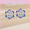 Artistic Season Winter Acrylic Earrings With Crystal Clear Snowflake And Leaf Patterns Women For