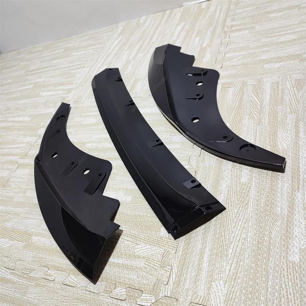 Car Front Bumper Lip Spoiler Canard Splitter Diffuser For BMW 4 Series G22 G23 M-Sport 2020-2024+ Bodykits Tuning Gloss Black