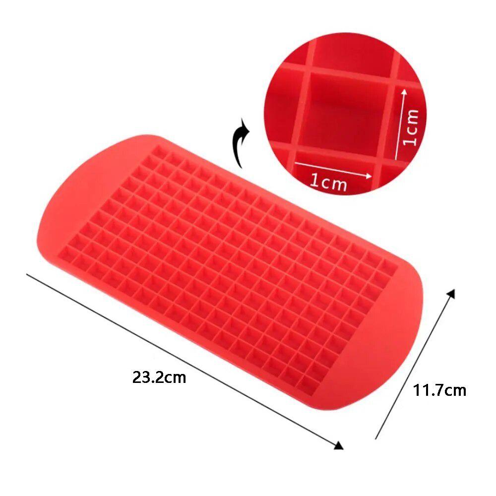 Reusable 160 Grid Ice Tray Silicone Ice Maker 1cm Ice Cube Square Ice Cube Mold  Summer